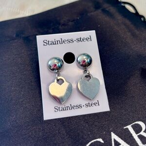Tocara Stainless Steel Heart Earrings